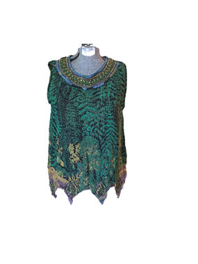 Women's Unbranded Top Size Medium Green Black